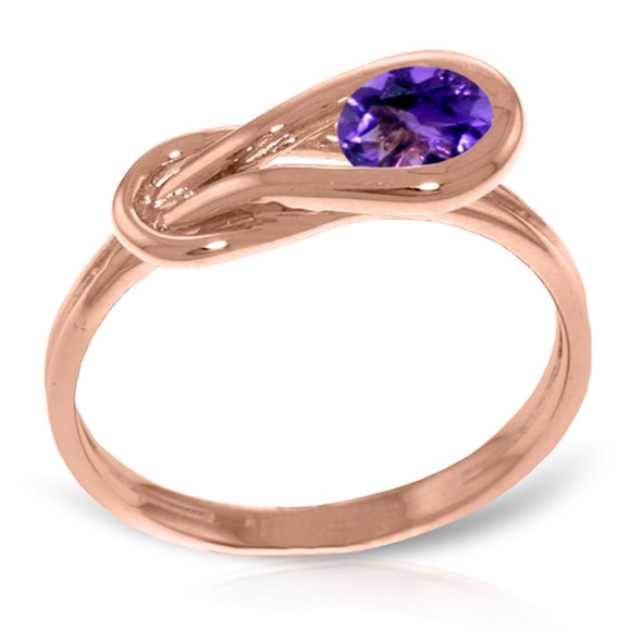 Galaxy Gold Products Jewelry - 14K. SOLID GOLD RING WITH NATURAL AMETHYST